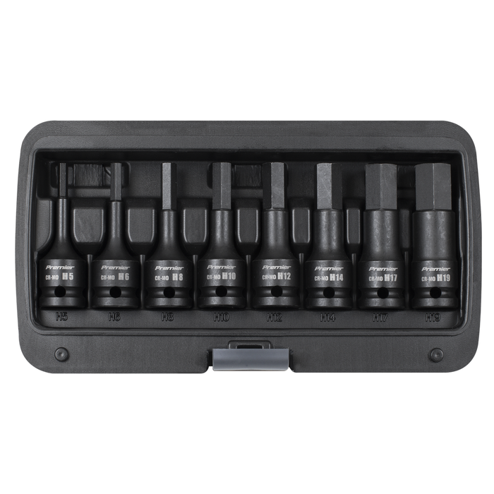 Premier Hex Impact Socket Bit Set 1/2"Sq Drive 8pc | AK5601