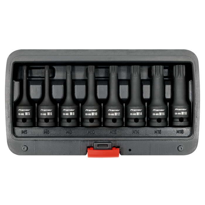 Premier Spline Impact Socket Bit Set 1/2"Sq Drive 8pc | AK5604