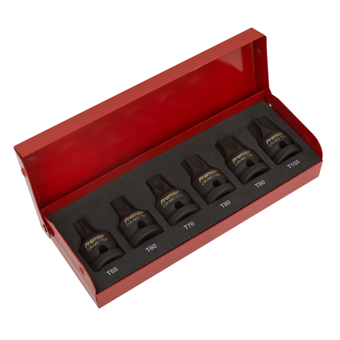 Premier TRX-Star* Impact Socket Bit Set 1/2"Sq Drive 6pc | AK5607