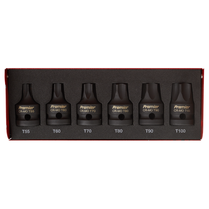 Premier TRX-Star* Impact Socket Bit Set 1/2"Sq Drive 6pc | AK5607