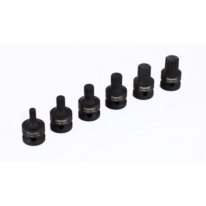 Premier Spline Impact Socket Bit Set 1/2"Sq Drive 6pc | AK5608