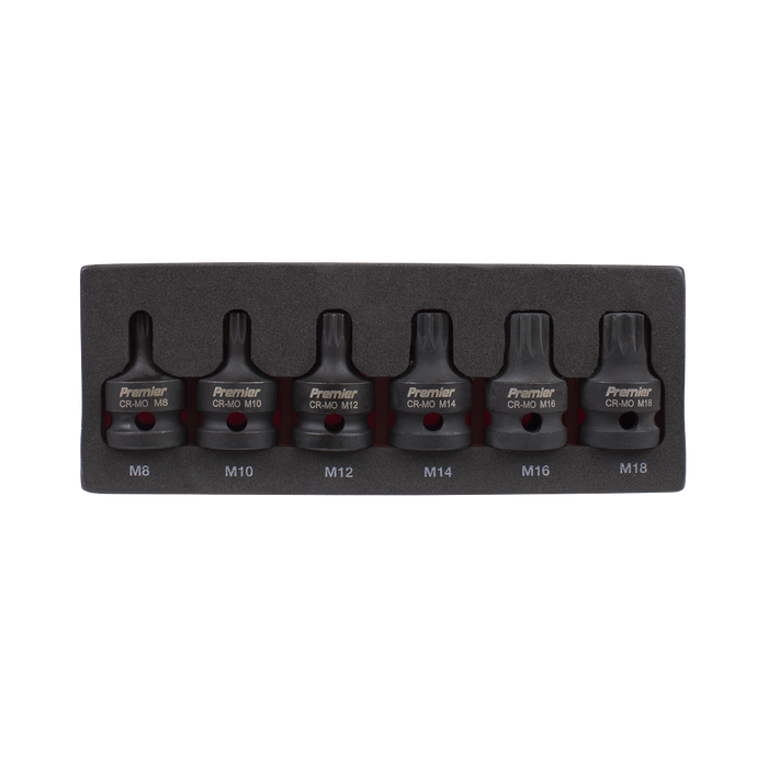 Premier Spline Impact Socket Bit Set 1/2"Sq Drive 6pc | AK5608