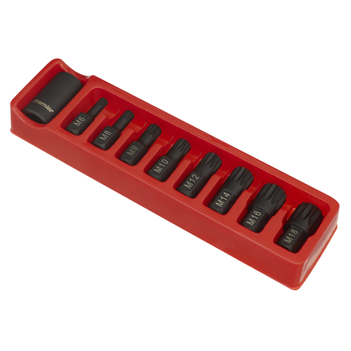 Premier Spline Impact Bit & Holder Set 1/2"Sq Drive 9pc | AK5611