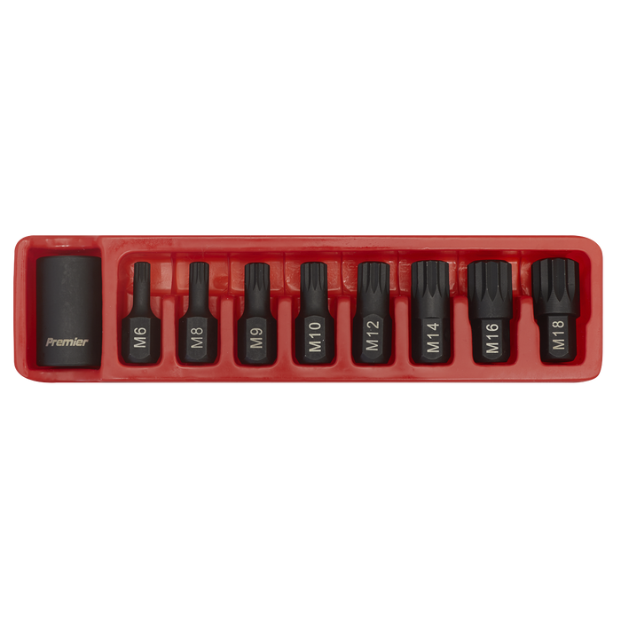 Premier Spline Impact Bit & Holder Set 1/2"Sq Drive 9pc | AK5611