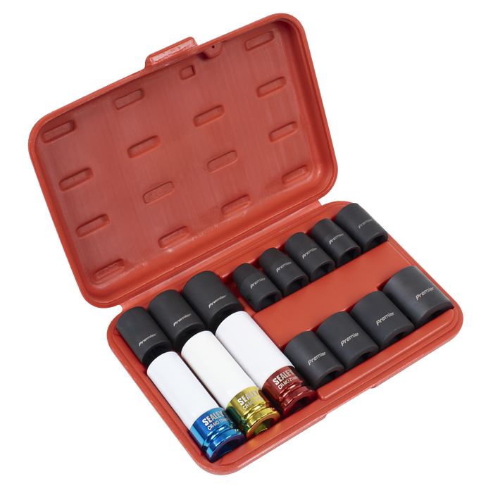 Premier Impact Socket & Wheel Nut Removal Set 1/2"Sq Drive 15pc | AK5615M