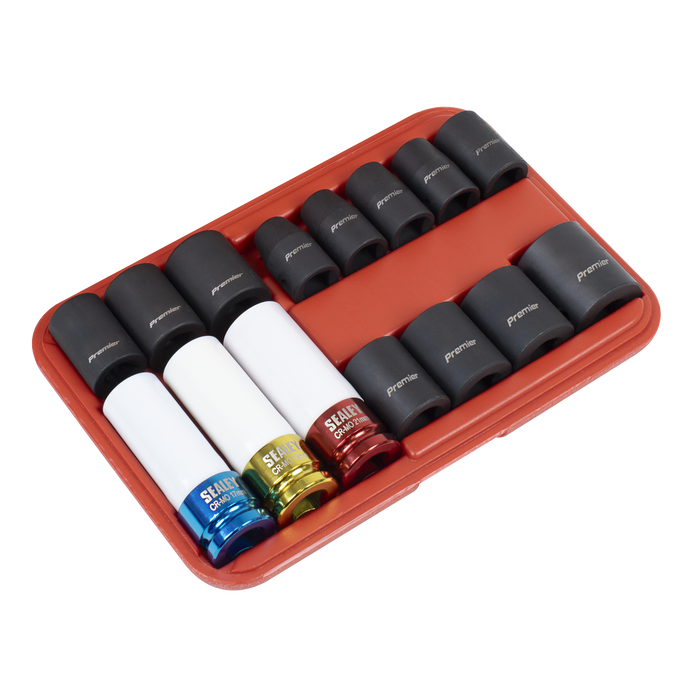 Premier Impact Socket & Wheel Nut Removal Set 1/2"Sq Drive 15pc | AK5615M