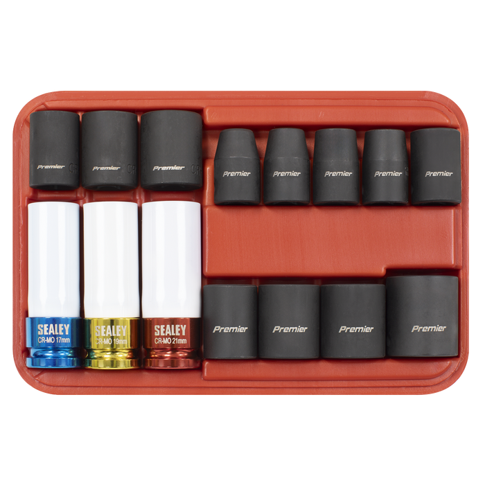 Premier Impact Socket & Wheel Nut Removal Set 1/2"Sq Drive 15pc | AK5615M
