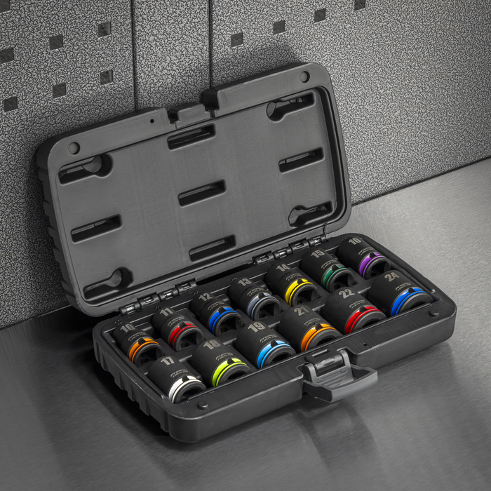 Lock-On™ Impact Socket Set 1/2"Sq Drive 13pc 6pt Metric | AK56160M