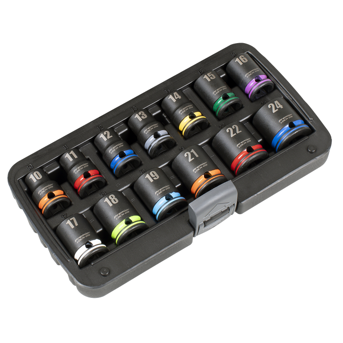 Lock-On™ Impact Socket Set 1/2"Sq Drive 13pc 6pt Metric | AK56160M