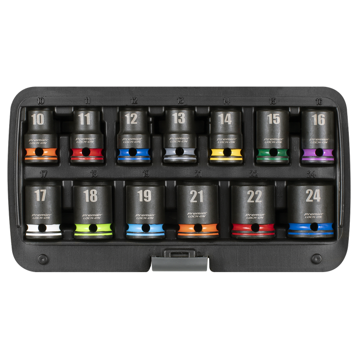 Lock-On™ Impact Socket Set 1/2"Sq Drive 13pc 6pt Metric | AK56160M