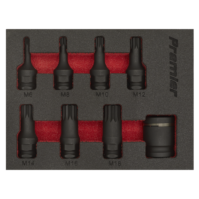 Premier Spline Impact Socket Bit Set 3/8"Sq Drive 8pc | AK5622