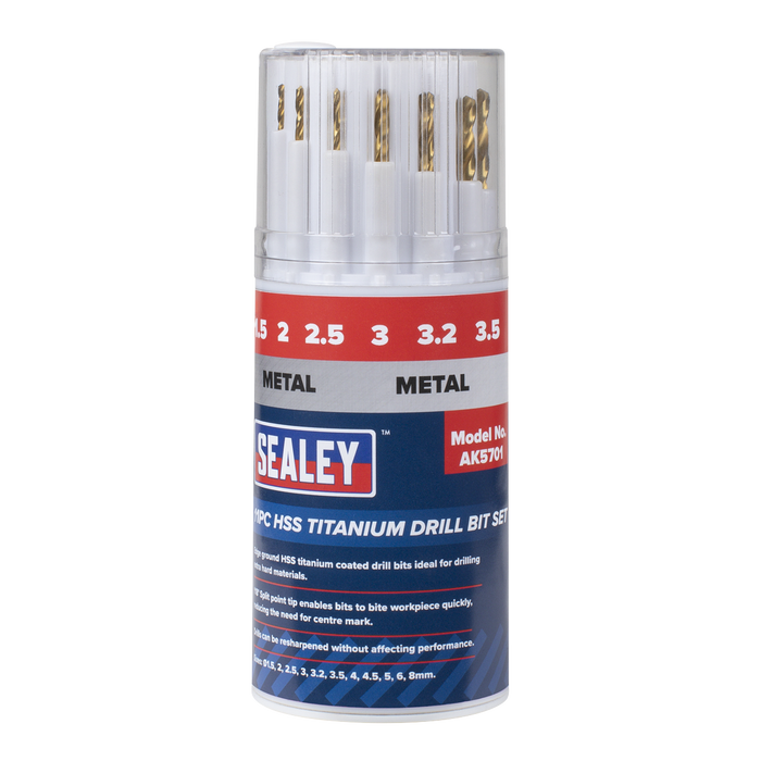 HSS Titanium Drill Bit Set 11pc | AK5701