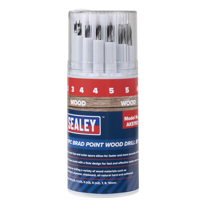 Brad Point Wood Drill Bit Set 11pc | AK5703