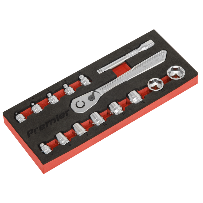 Premier Platinum Low Profile Socket Set 1/4"Sq Drive 15pc | AK5783