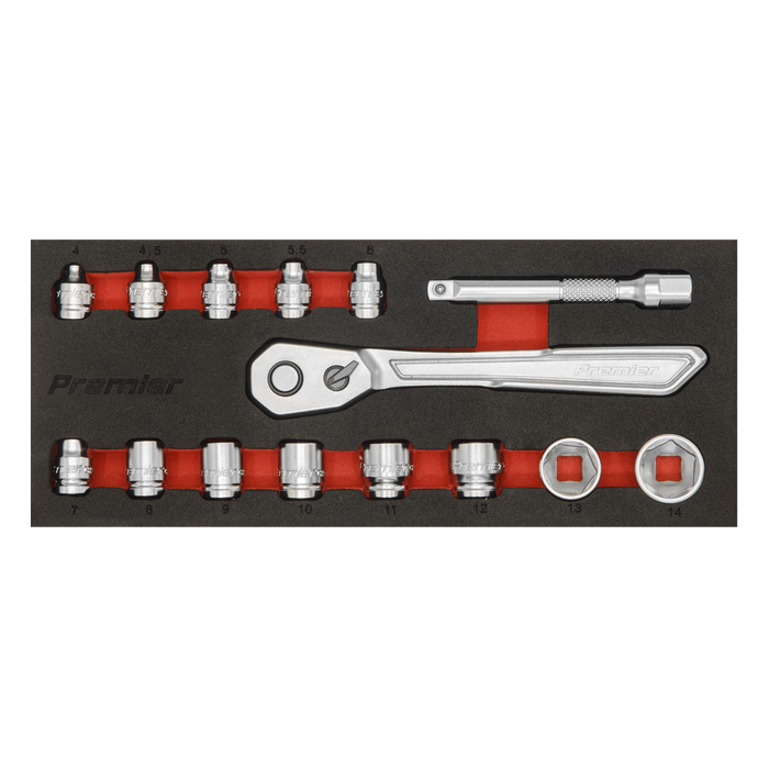 Premier Platinum Low Profile Socket Set 1/4"Sq Drive 15pc | AK5783