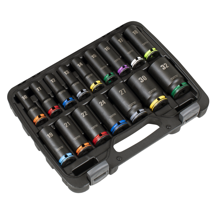 Lock-On™ Deep Impact Socket Set 1/2"Sq Drive 16pc | AK58170M