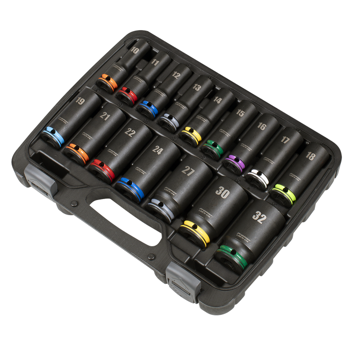 Lock-On™ Deep Impact Socket Set 1/2"Sq Drive 16pc | AK58170M