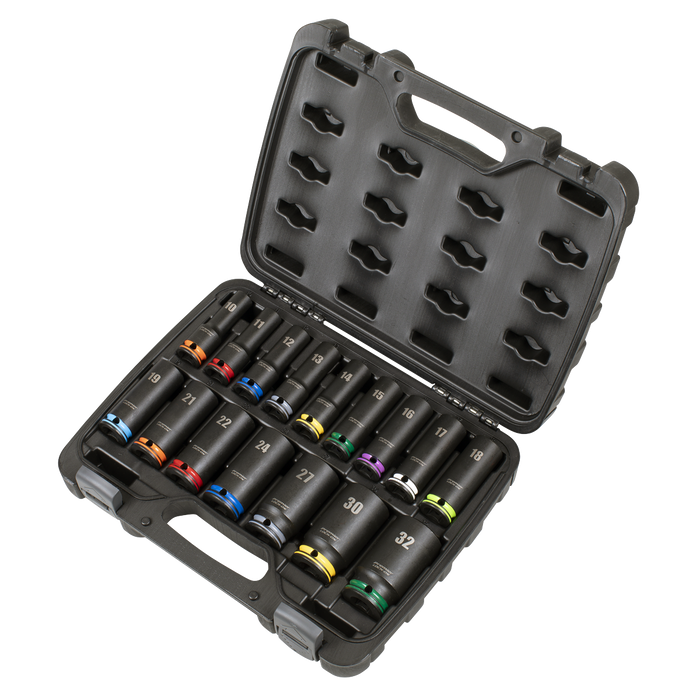 Lock-On™ Deep Impact Socket Set 1/2"Sq Drive 16pc | AK58170M