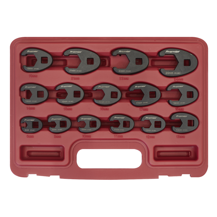 Premier Crow's Foot Spanner Set 3/8"Sq Drive 15pc | AK5983