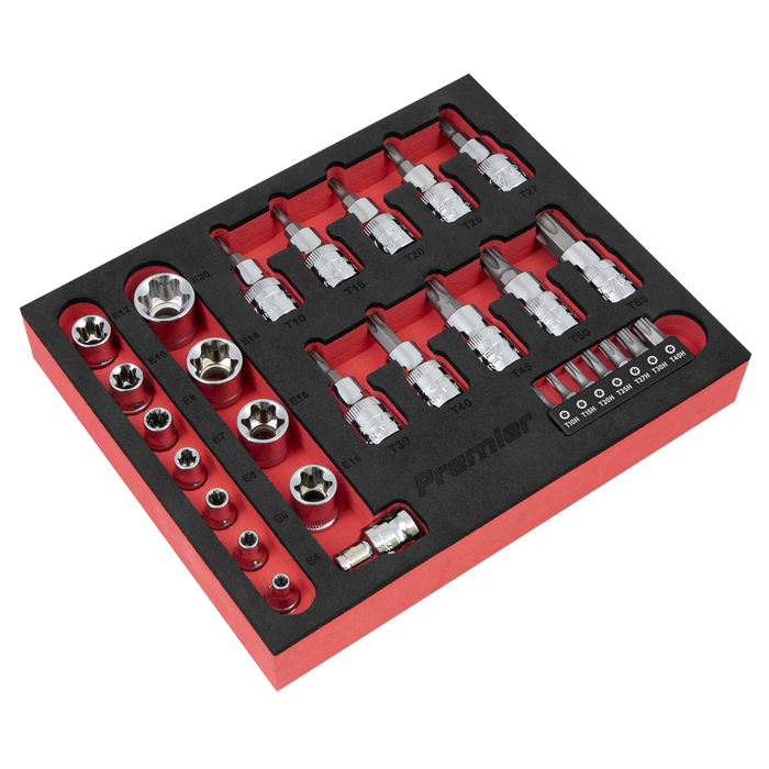 Premier TRX-Star* Socket & Security Bit Set 1/4"Sq & 3/8"Sq Drive 29pc | AK6193