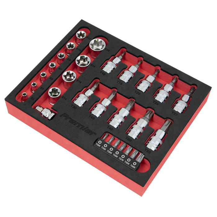 Premier TRX-Star* Socket & Security Bit Set 1/4"Sq & 3/8"Sq Drive 29pc | AK6193