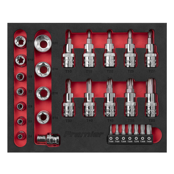 Premier TRX-Star* Socket & Security Bit Set 1/4"Sq & 3/8"Sq Drive 29pc | AK6193