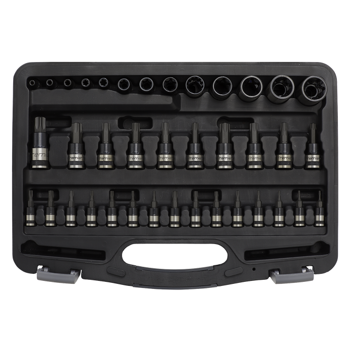 Premier Black TRX-Star* Socket & Security Socket Bit Set 1/4", 3/8" & 1/2"Sq Drive 38pc | AK6197B