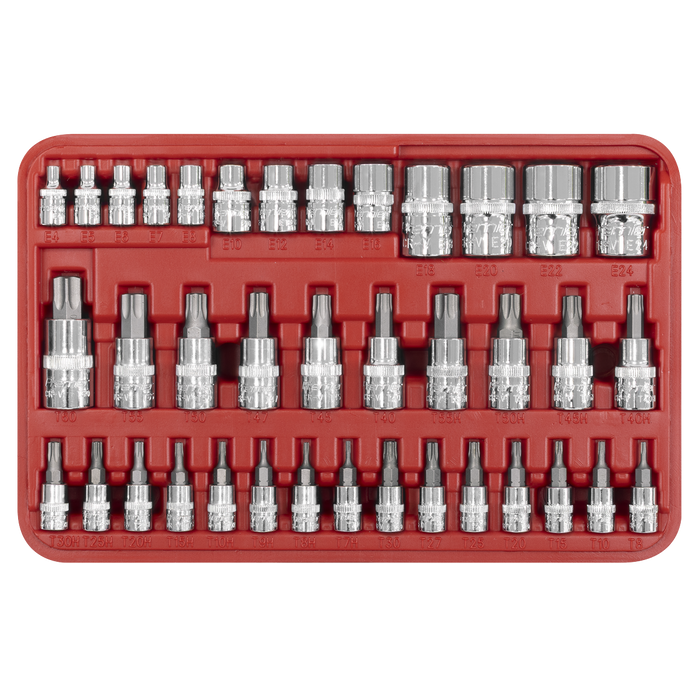 Premier TRX-Star* Socket & Security Socket Bit Set 1/4", 3/8" & 1/2"Sq Drive 38pc | AK6197
