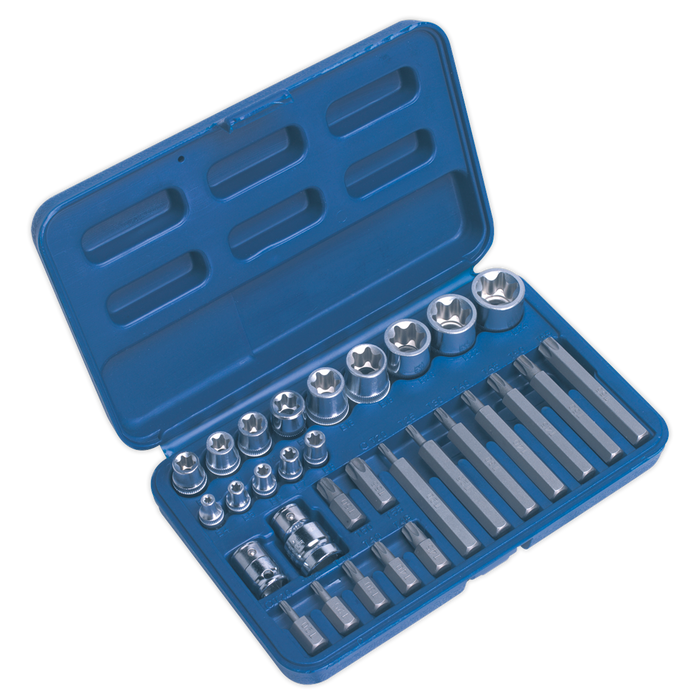 Premier TRX-Star* Socket & Bit Set 1/4", 3/8" & 1/2"Sq Drive 30pc | AK619