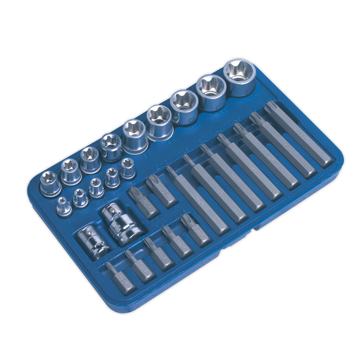 Premier TRX-Star* Socket & Bit Set 1/4", 3/8" & 1/2"Sq Drive 30pc | AK619