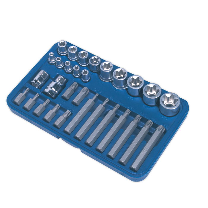 Premier TRX-Star* Socket & Bit Set 1/4", 3/8" & 1/2"Sq Drive 30pc | AK619