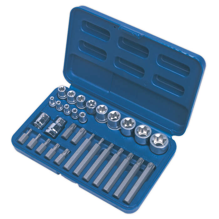 Premier TRX-Star* Socket & Bit Set 1/4", 3/8" & 1/2"Sq Drive 30pc | AK619