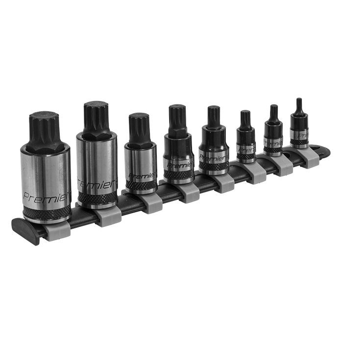 Premier Black Spline Socket Bit Set 1/4", 3/8" & 1/2"Sq Drive 8pc | AK6214B