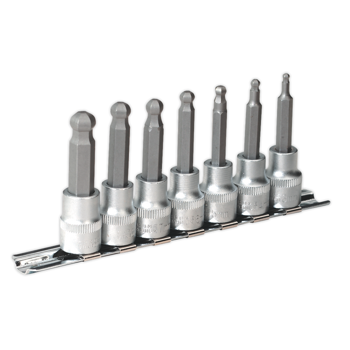 Premier Ball-End Hex Socket Bit Set 3/8"Sq Drive 7pc | AK621