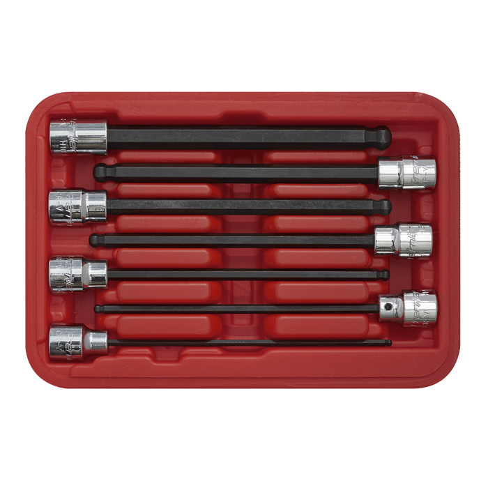 Premier Ball-End Hex Socket Bit Set 3/8"Sq Drive 7pc | AK62257