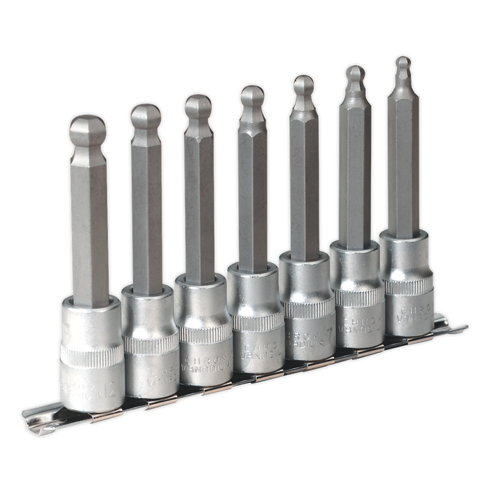 Premier Ball-End Hex Socket Bit Set 1/2"Sq Drive 7pc | AK622