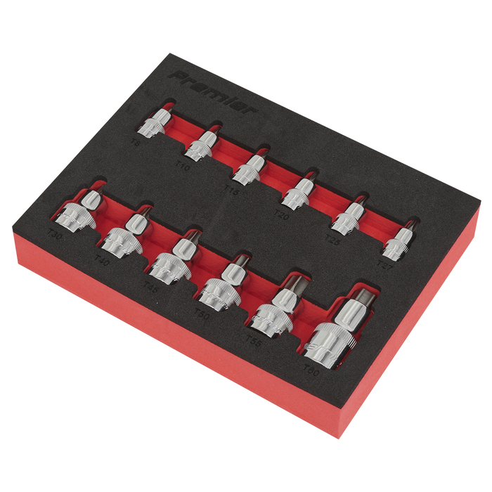 Premier Stubby TRX-Star* Socket Bit Set 1/4", 3/8" & 1/2"Sq Drive 12pc | AK6245