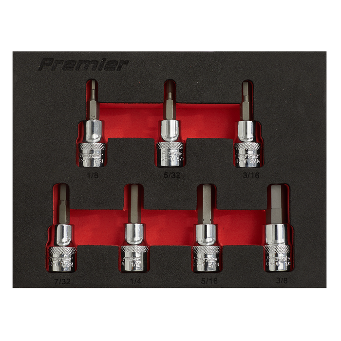 Premier Imperial Hex Socket Bit Set 3/8"Sq Drive 7pc | AK6246
