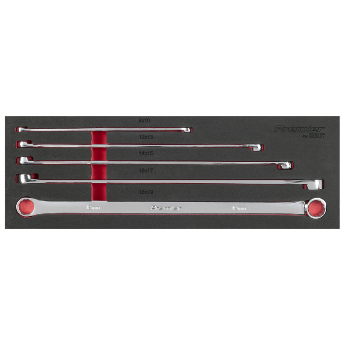 Premier Extra-Long Double End Ring Spanner Set in EVA Foam Tray 5pc | AK63110