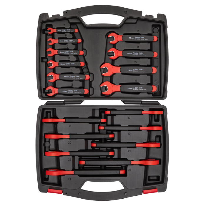 Premier Insulated Open-End Spanner Set 18pc - VDE Approved | AK63172