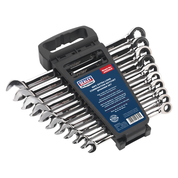 Premier Extra-Long Combination Ratchet Spanner Set 10pc | AK63914