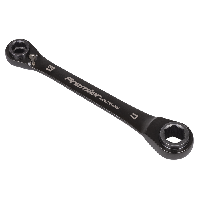 Premier Black 4-in-1 Reversible Lock-On™ Ratchet Ring Spanner | AK63923