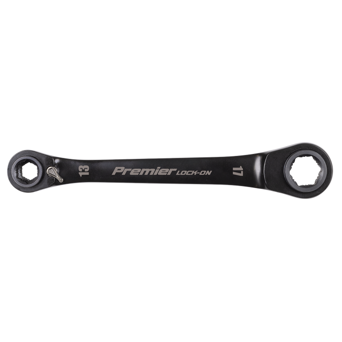 Premier Black 4-in-1 Reversible Lock-On™ Ratchet Ring Spanner | AK63923