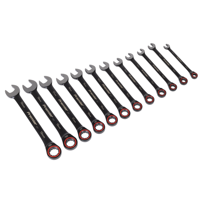 Premier Black Combination Ratchet Spanner Set 12pc | AK63940B
