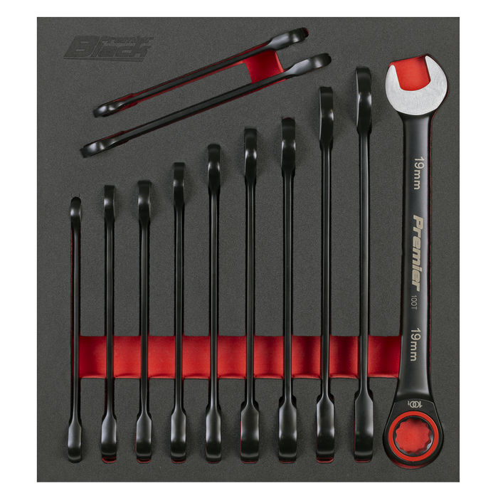 Premier Black Combination Ratchet Spanner Set 12pc | AK63940B