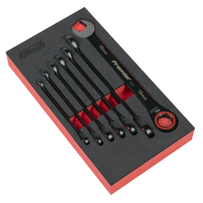 Premier Black Combination Ratchet Spanner Set 7pc | AK63941B