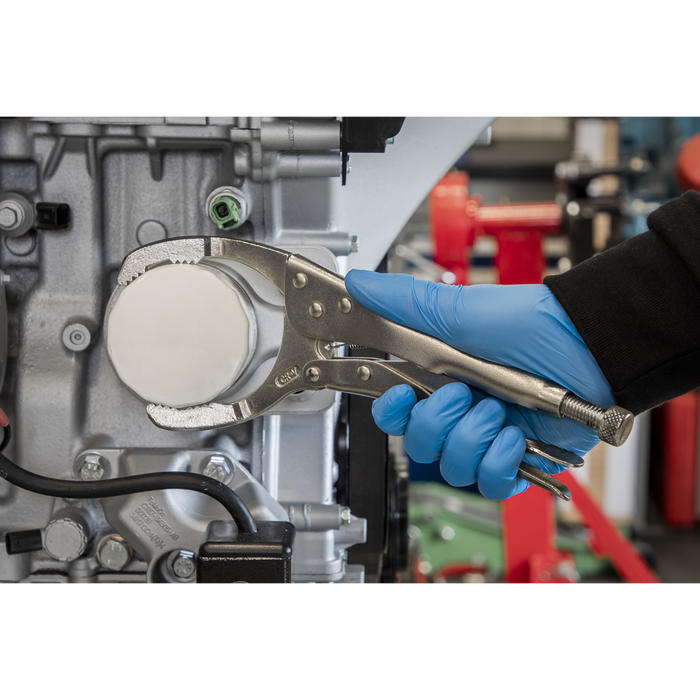 Angled Oil Filter Locking Pliers 45-130mm Capacity | AK6423