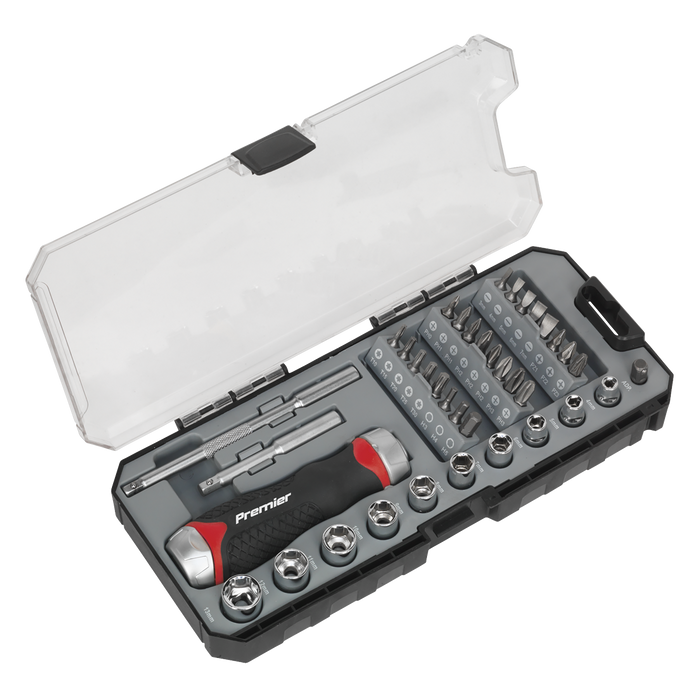 Premier Fine Tooth Ratchet Screwdriver Socket & Bit Set 38pc | AK64905