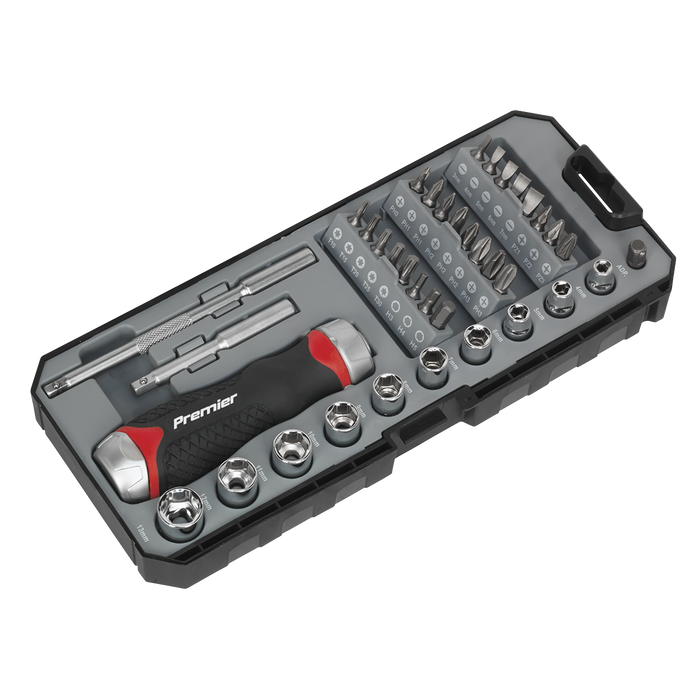 Premier Fine Tooth Ratchet Screwdriver Socket & Bit Set 38pc | AK64905