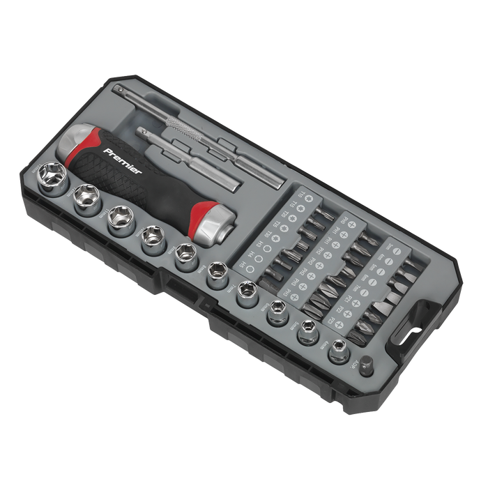 Premier Fine Tooth Ratchet Screwdriver Socket & Bit Set 38pc | AK64905